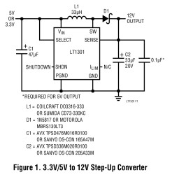 Micropower High Efficiency 5V/12V Step-Up DC/DC Converter for Flash Memory