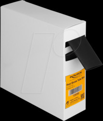 19996 Heat-shrink tubing box, with inner adhesive, 5 m x 25.4 mm black