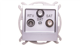 Impresja Gniazdo Antenowe Rtv-Sat-Sat Srebrne Gpa-Y2s/M/18