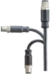 Złącze wielostykowe przemysłowe 3-pinowe M12, panelowe Wtyczka Amphenol Industrial