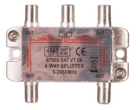 Rozdzielacz sygnału SAT splitter 1x F / 4x F 5-2500MHz 67003