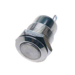 Przycisk PW12P/B metal/12mm/2p NO wandaloodporny bistabilny 2A/250V