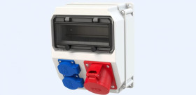 Rozdzielnica stacjonarna ECOLINE 32A/5P 2GS bez zabezpieczeń IP44 90EKO008