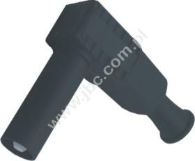 1067-SW Wtyk bezpieczny (tuleja stałą). 4mm kątowy, przyłącze przykręcane, 20A, 1000V=/~, kat.III, czarny, ELECTRO-PJP, 1067SW,