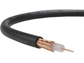 Przewód koncentryczny 75ohm RG59 0,59/3,7/6,15 ekran Cu czarny Technokabel /100m/
