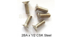 2BA x 1/2&quot; CSK Nickel plated steel screws (10 Pack)