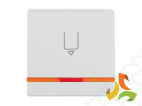 BERKER Q.1/Q.3/Q.7 Nasadka do wyłącznika na kartę hotelową z pomarańczową soczewką i nadrukiem biały aksamit 16406089 HAGER