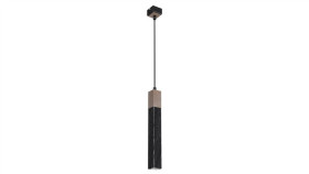 Lampa Wisząca Solo Sawn Black / Patinated Wood 1X Mini Gu10 Mlp7469 Milagro