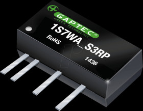 1S7WA_2412S3RP DC/DC converter, 1 W, 12 V, SIL 7