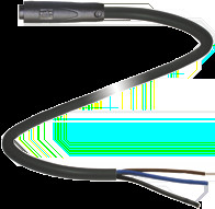 Sensor actuator cable, M8 cable socket, straight, A to open end, 3 pole, 5 m, PUR, black, 3 A, 70101492