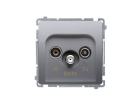 SIMON BASIC Gniazdo antenowe RTV-DATA (moduł) 1x wejście: 5–862 MHz srebrny mat BMAD.01/43 KONTAKT SIMON