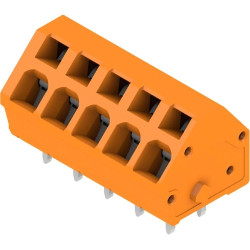 PCB terminal, 5 pole, pitch 5 mm, angled, orange, 1914000000
