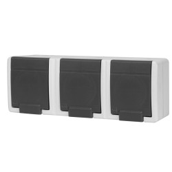 Gniazdo potrójne z/u IP55 n/t 5043-10 szare Aquant 2K Elektro-Plast Nasielsk