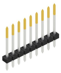 Pin header, 9 pole, pitch 2 mm, straight, black, 10062219