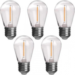 Żarówka LED E27 230V 1W 60lm kula biała ciepła 5 sztuk do girland