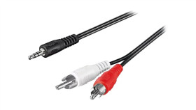 Cable-458Hq/10 Kabel Jack 3,5Mm 3Pin Wtyk,Rca Wtyk X2 10M Czarny Ekranowany