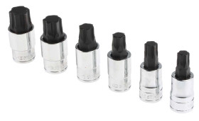 Zestaw końcówek do wkrętaka Kwadratowy l. elementów: 6 rozmiar: 10 mm, 11 mm, 12 mm, 14 mm, 17 mm, 19 mm Gniazda Bitowe