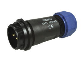 Wtyk; SP2111C/P2II-1N; 2 tory; lutowany; 4,0mm2; 7-12mm; SP21; na przewód; IP68; 30A; 500V; Weipu; RoHS; SP2111/P2II-1N