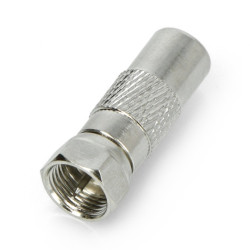 Przejściówka gniazdo antenowe TV - wtyk F