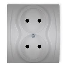 Gniazdo podwójne bez uziemienia 2x2P