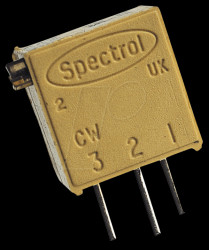 Precision potentiometer 25 turns, upright, 500 Ω