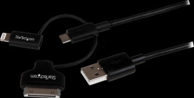 LTADUB1MB Data and charging cable, USB-A > lightning / dock / micro-B, 1 m