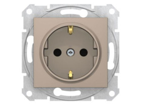 SEDNA Gniazdo pojedyncze z uziemieniem schuko z przesłonami zaciski bezgwintowe satynowe SDN3001768 SCHNEIDER ELECTRIC