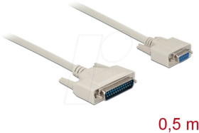 86909 Serial cable, D-Sub 25 plug/D-Sub 9 socket, 0.5 m