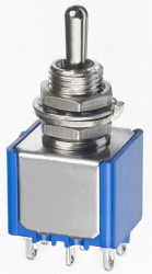 Przełącznik Wł.-wył.-wł. średnica wycięcia 6.5mm DPDT APEM Montaż panelowy długość przełącznika 7mm