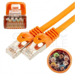 Patchcord S/FTP kat.7 PiMF kabel sieciowy LAN 2x RJ45 linka LSOH pomarańczowy 2m NEKU