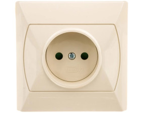 AKCENT Gniazdo pojedyncze b/u z przesłonami beżowe GP-1AP/01