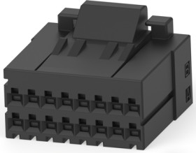 Socket header, 16 pole, pitch 2.5 mm, straight, black, 1-1318118-8