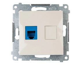 Simon 54 Gniazdo telefoniczne pojedyncze RJ12 kremowe DT1.01/41