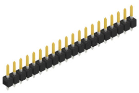 Pin header, 20 pole, pitch 2.54 mm, straight, black, 10053825