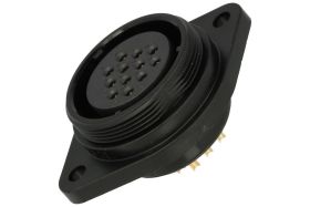 Gniazdo; SP2913/S12-1N; 12 torów; proste; lutowany; 2,0mm2; SP29; na panel z kołnierzem; 30mm; skręcane; nylon66; czarny; IP68;