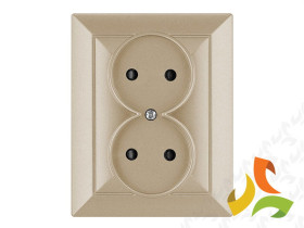 PERŁA Gniazdo podwójne satyna metalik PT-5P ABEX