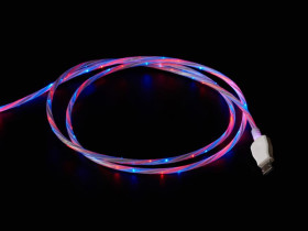 Adafruit USB micro B Cable with LEDs - Blue and Red