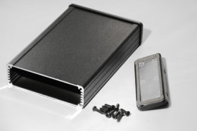 Aluminum RF enclosure, (L x W x H) 160 x 104 x 32 mm, black, IP54, 1457L1602EBK