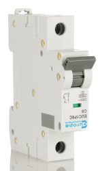 Wyłącznik nadprądowy MCB, Typ C, 1-biegunowy, 6A, 230V, na szynę DIN, Europa EUC1P6C, EUC