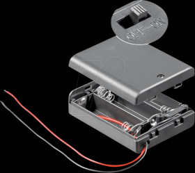 Battery holder for 3 Mignon AA, closed
