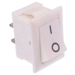 White On-Off Rectangle Rocker Switch SPST
