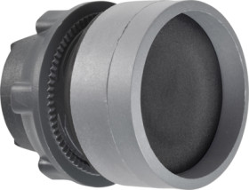 Pushbutton, unlabeled, unlit, groping, waistband round, black, front ring light gray, mounting Ø 22 mm, ZB5AA26C0