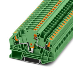 Złączka szynowa do odłączanych obwodów testowych Phoenix Contact poziomy: 2 20 → 10AWGWciskane PTVME 6/S GN