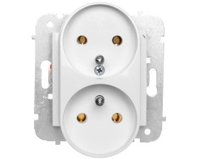 CARLA Gniazdo podwójne z/u białe 1743-10