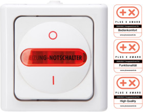 562302000 BLUE ELECTRIC heater main switch, Arctic white