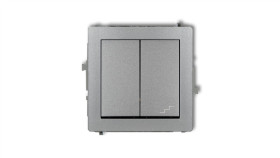 Deco Łącznik Jednobiegunowy Ze Schodowym (Osobne Zasilanie) Srebrny Metalik...