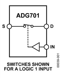 4 Ω, Low Voltage, Wide Bandwidth Single SPST in 6-ld SOT-23, NC