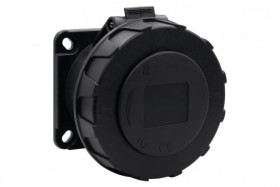 Gniazdo przemysłowe tablicowe proste 32A 3p 200V-250V /FE/ IP67 czarne
