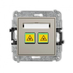 MINI Mechanizm gniazda światłowodowego/optycznego podwójnego taupe 60MGOP-2
