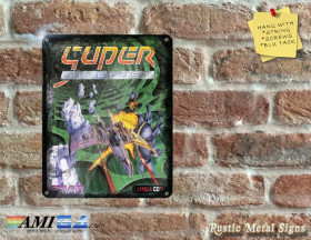 Super Stardust - Amiga Video Game Artwork on Rustic - Metal Sign